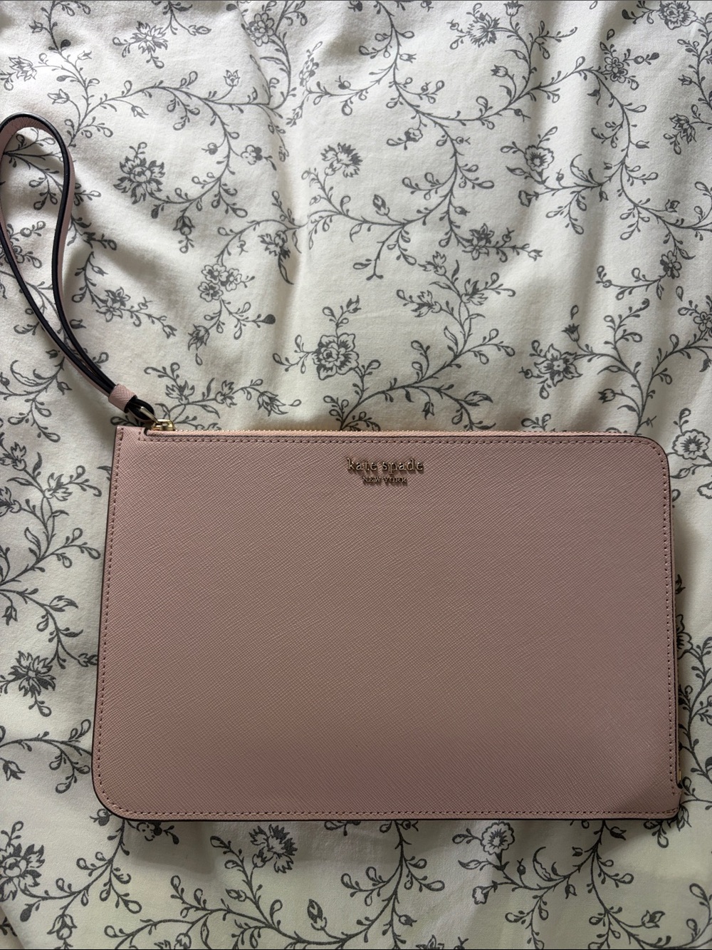 kate spade blush pink wristlet clutch with removable strap
